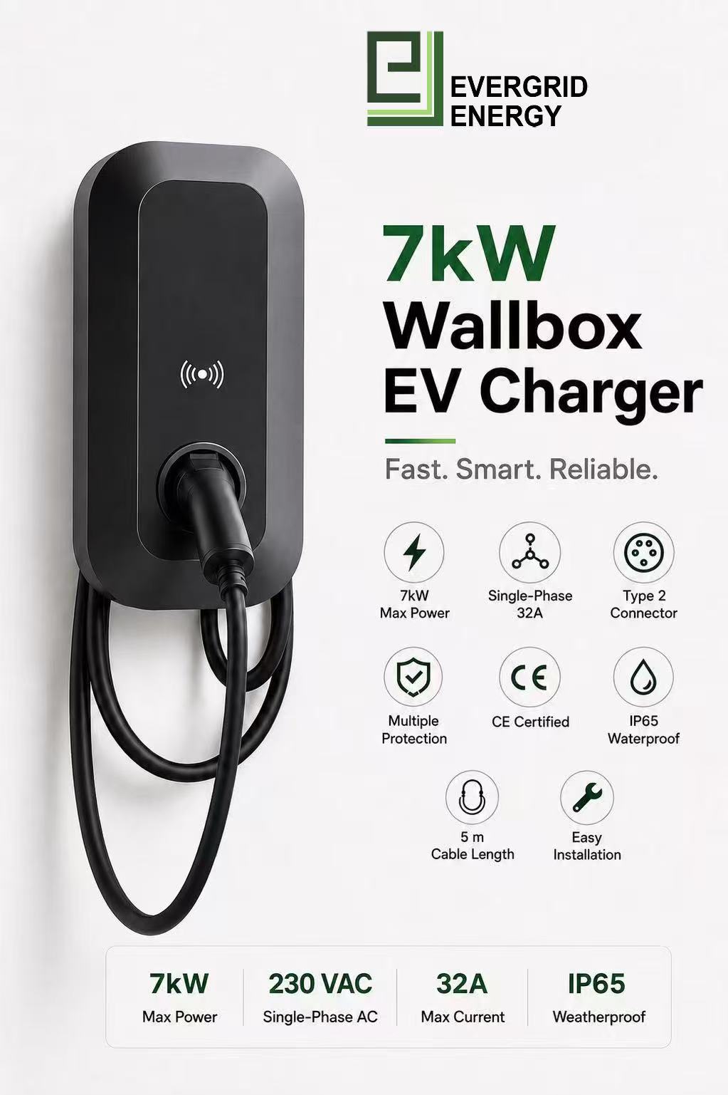 7kW Wallbox EV Charger
